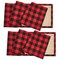 2-Pack Farmhouse Table Runner with Buffalo Plaid Design, 6-Foot Reversible Burlap and Cotton Checkered Table Cloth for Birthdays, Wedding Shower, and Anniversary (14x72in, Red and Black)